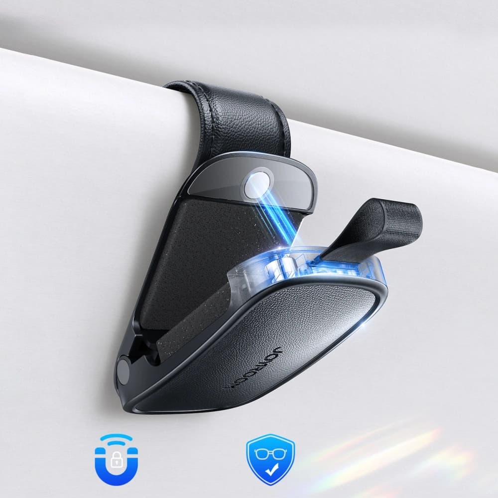 Joyroom JR-ZS511 napszemüveg-tartó napellenzőhöz mágneses klipszel, fekete - 3