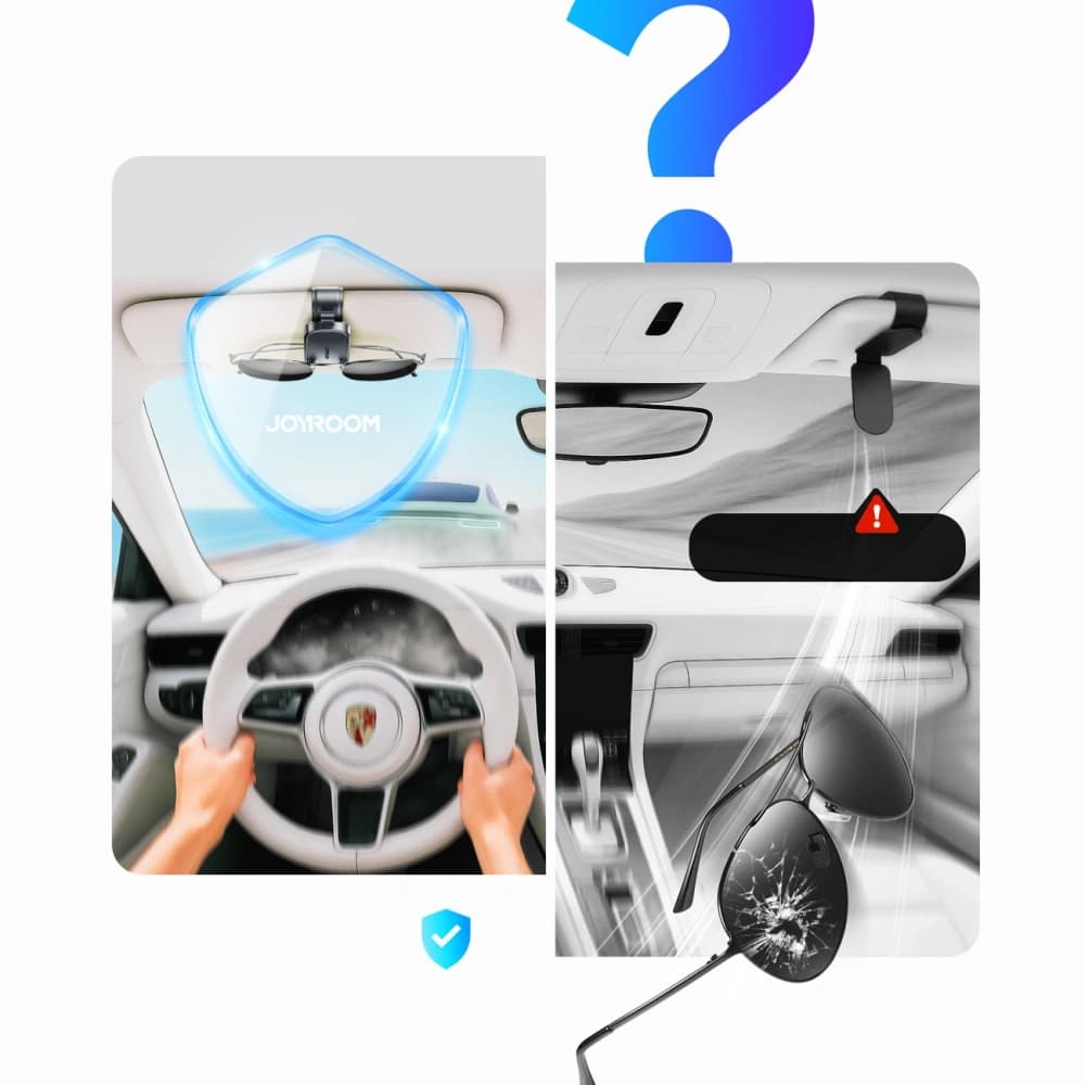 Joyroom JR-ZS511 napszemüveg-tartó napellenzőhöz mágneses klipszel, fekete - 5