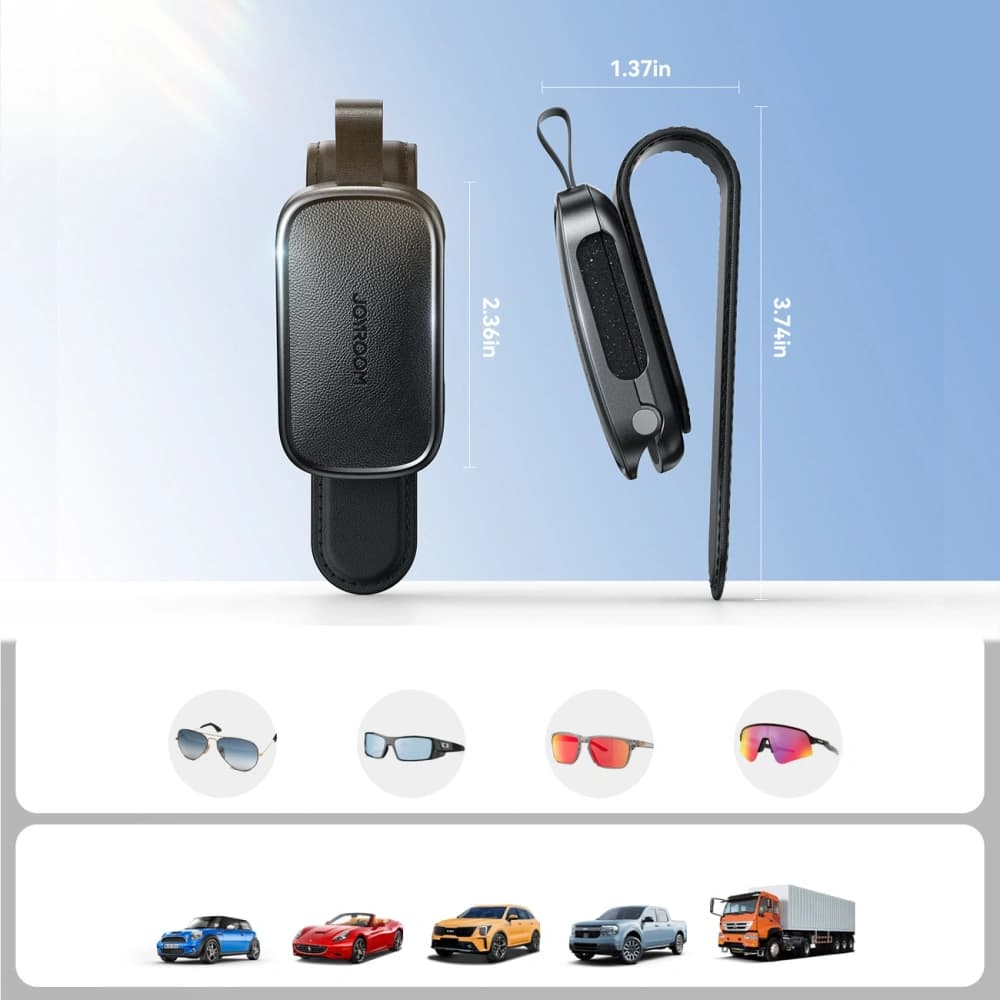 Joyroom JR-ZS511 napszemüveg-tartó napellenzőhöz mágneses klipszel, fekete - 7