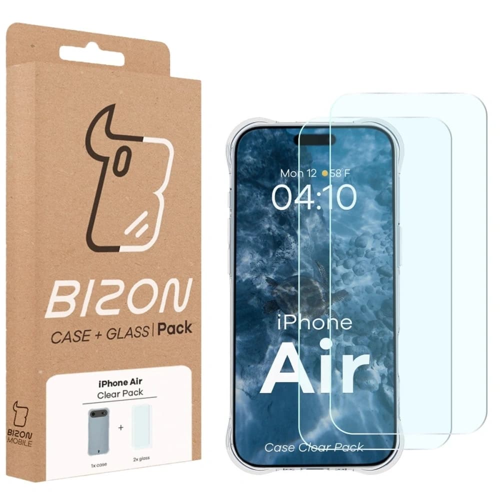 Elastyczne etui + 2x szkło hartowane Bizon Case Clear Pack do Apple iPhone Air - 9