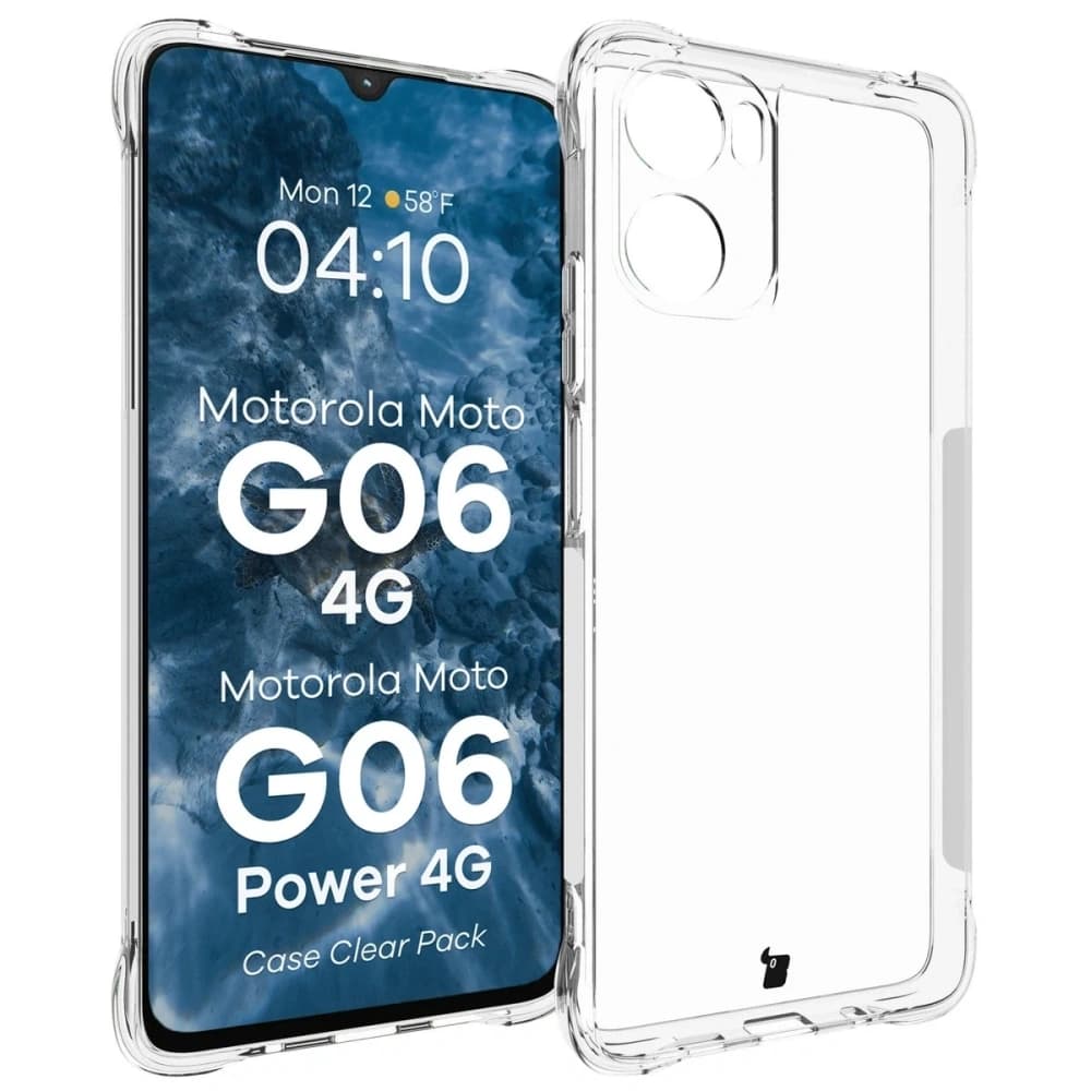 Bizon Case Clear Pack carcasă + 2x folie de protecție pentru ecran Motorola Moto G06 4G / G06 Power 4G - 3