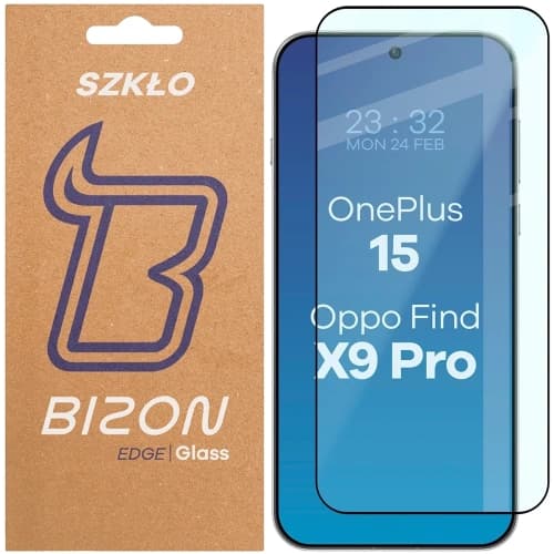 Bizon Glass Edge 2 Oppo Find X9 Pro / OnePlus 15 black frame