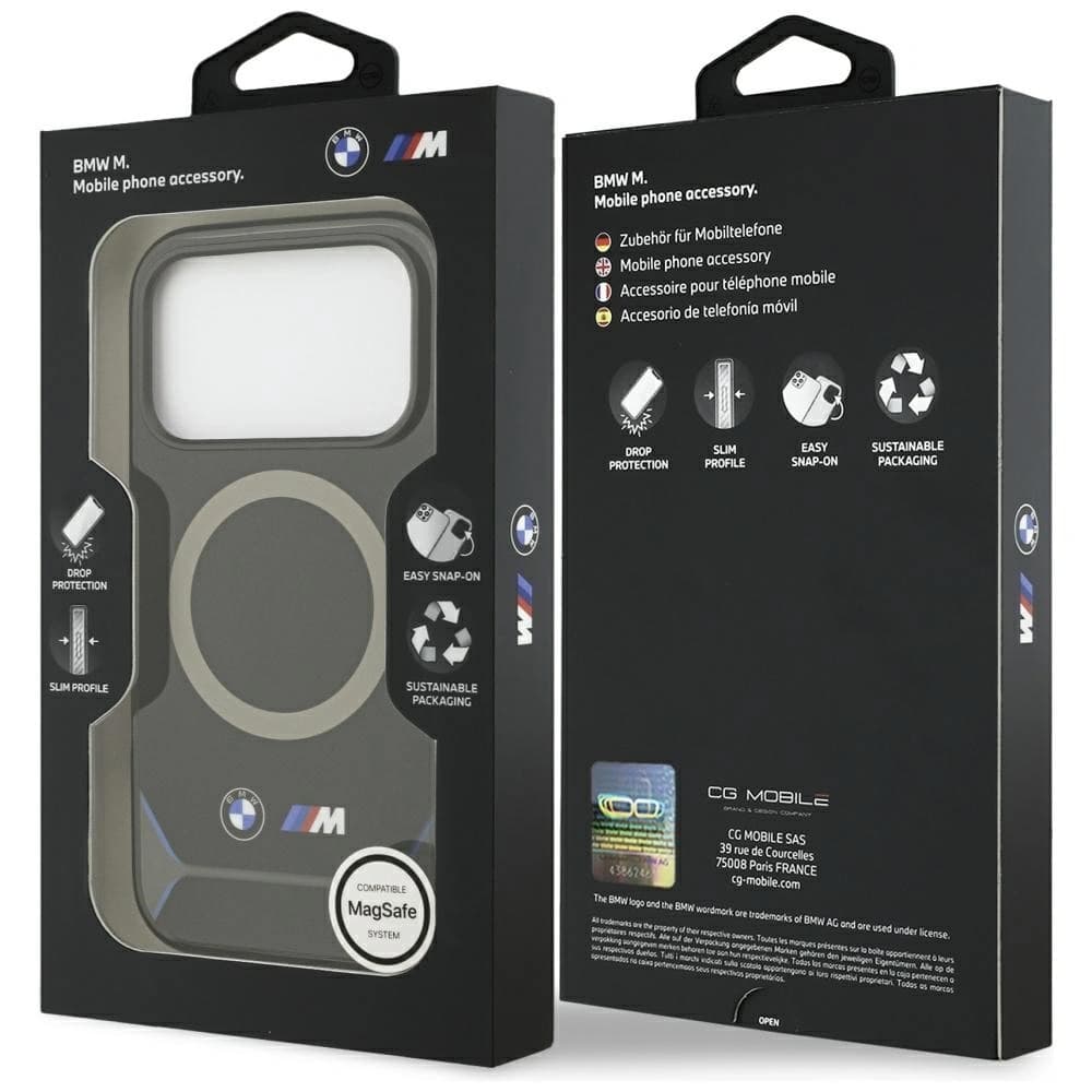 Etui BMW M IML Metal Buttons & Logo MagSafe do Apple iPhone 17 Pro czarno-niebieski - 8