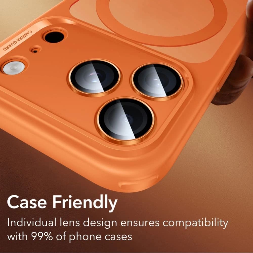 ESR Armorite Kamera Védő Apple iPhone 14 Pro / Max / 15 Pro / Max / 16 Pro / Max / 17 Pro / Max Narancssárga - 9