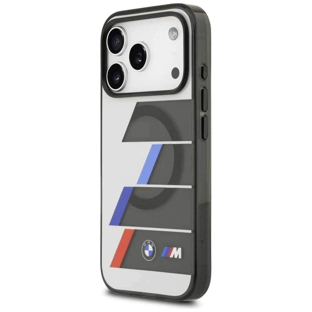 Etui BMW M IML Metal Buttons Tricolor Lines MagSafe do Apple iPhone 17 Pro Max antracyt - 2