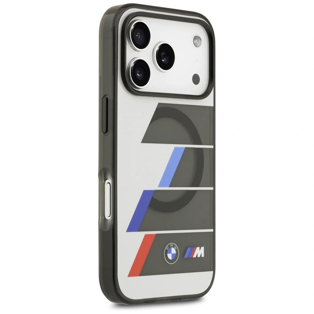 Etui BMW M IML Metal Buttons Tricolor Lines MagSafe do Apple iPhone 17 Pro Max antracyt - 4