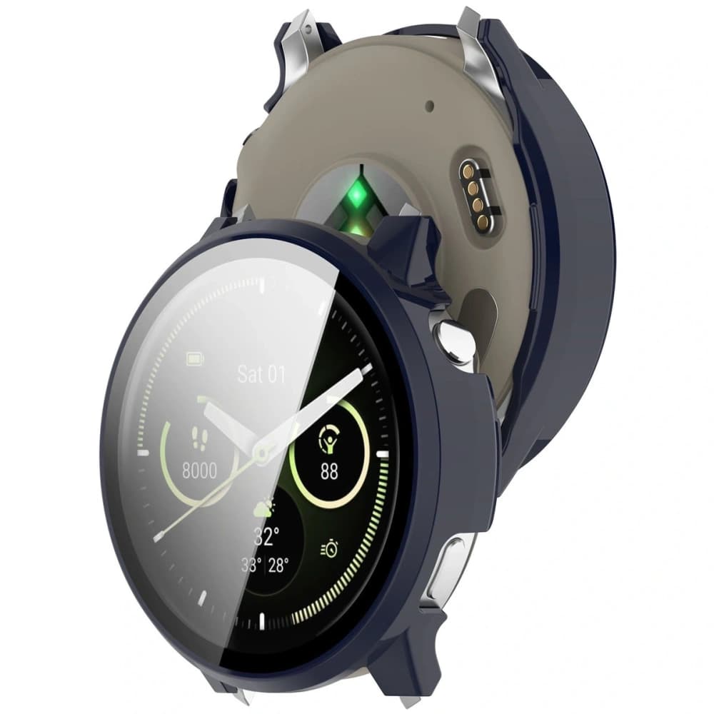 Bizon Case+Glas Uhr Garmin Venu 4 45mm dunkelblau - 1