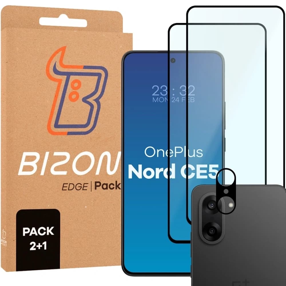 Bizon Edge Pack 2x kijátszó üveg + kamera üveg OnePlus Nord CE5 5G - 1