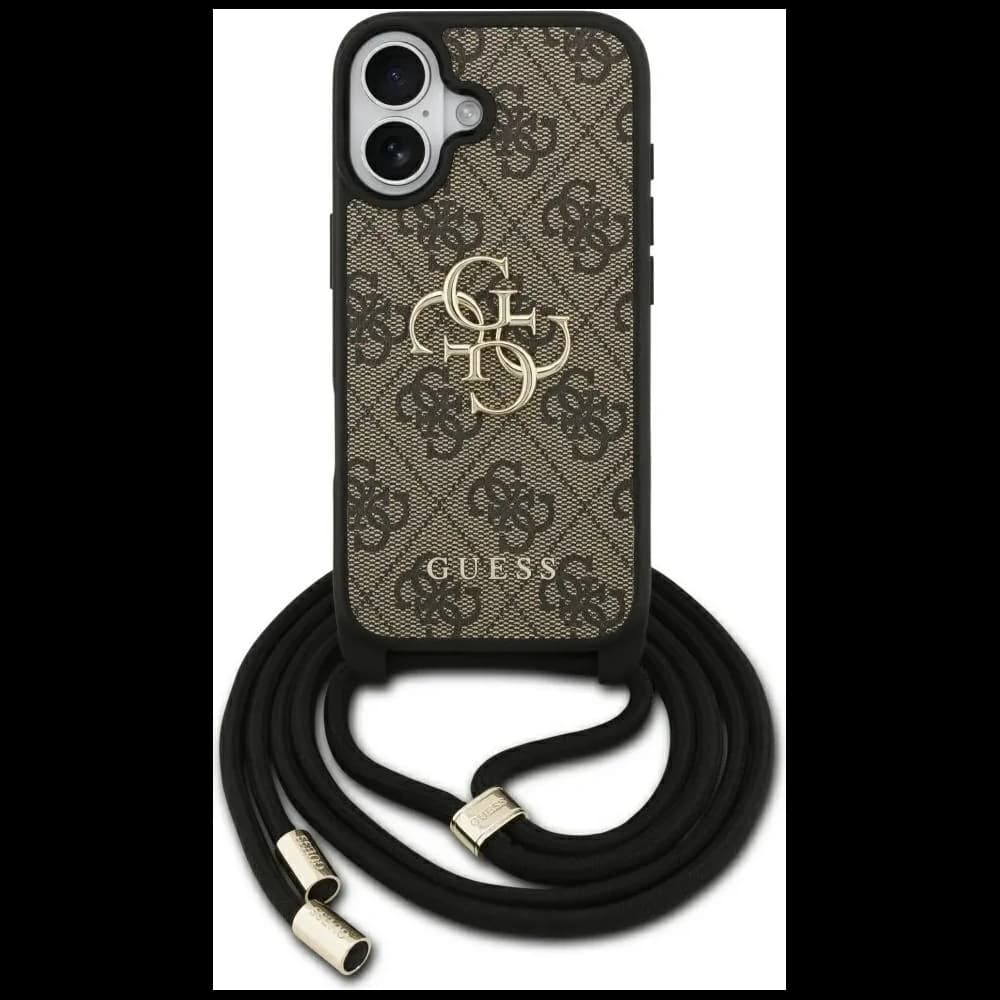 Etui Guess 4G Big Logo Cord Stap Crossbody do Apple iPhone 17 brązowy - 1