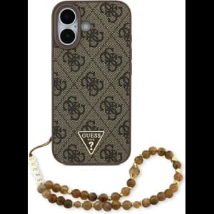 Etui Guess 4G Strap Triangle Logo MagSafe do Apple iPhone 17 brązowy