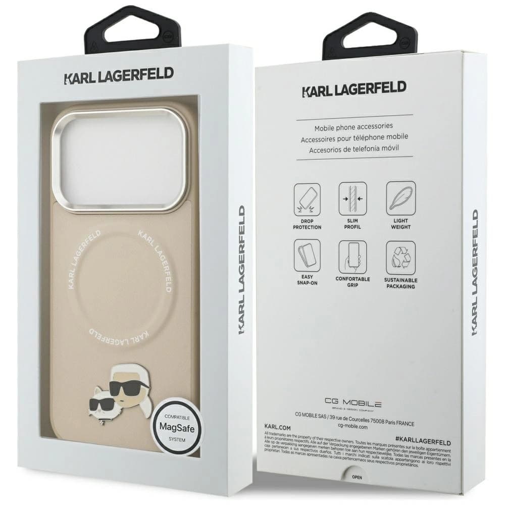 Karl Lagerfeld Karl & Choupette Pins MagSafe Apple iPhone 17 Pro Max beige - 8