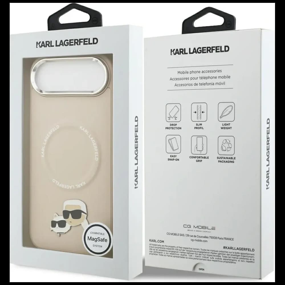 Karl Lagerfeld Karl & Choupette Pins MagSafe Apple iPhone Air beige - 8