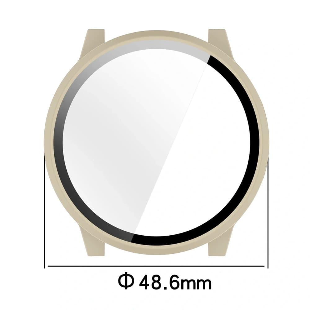 Bizon Case+Üveg Óra Garmin Venu 4 45mm bézs - 2