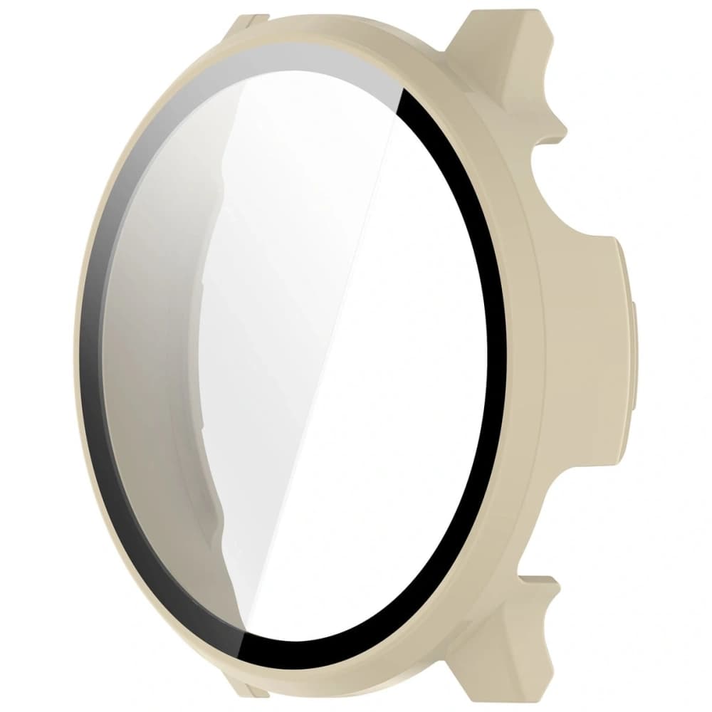 Bizon Case+Üveg Óra Garmin Venu 4 45mm bézs - 3