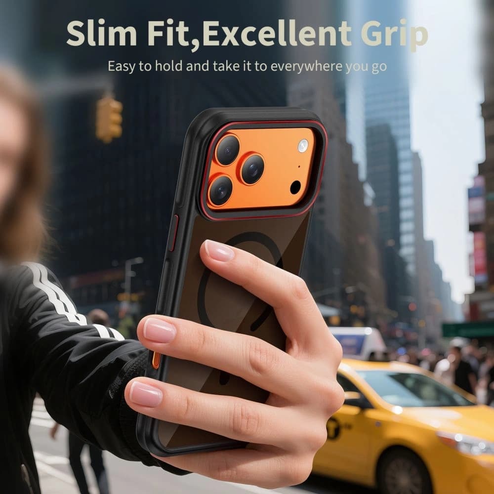 Tech-Protect MagHybrid MagSafe Apple iPhone 17 Pro Max Negru/roșu - 5