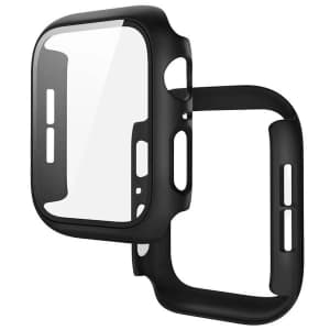 Bizon Case+Üveg Óra Apple Watch SE 3 / SE 2 / SE / 6 / 5 / 4 44mm matt fekete