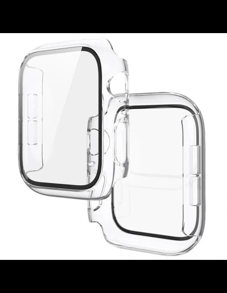 Etui ze szkłem do zegarka Bizon Case+Glass Watch do Apple Watch SE 3 / SE 2 / SE / 6 / 5 / 4 44mm przezroczyste