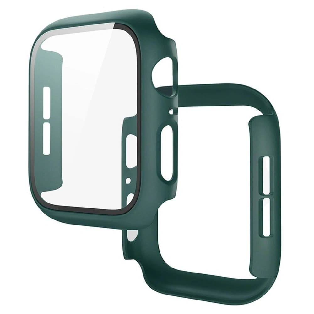 Bizon Case+Üveg Óra Apple Watch SE 3 / SE 2 / SE / 6 / 5 / 4 40mm matt sötétzöld - 1