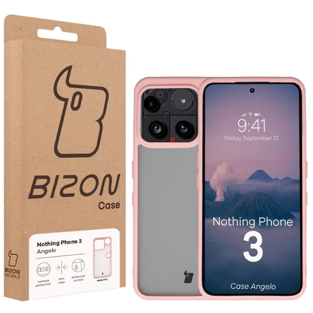 Bizon Case Angelo Nothing Phone (3) semi-transparent with a light pink frame - 6