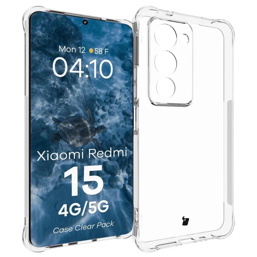 Bizon Case Clear Pack-Hülle + 2x gehärtetes Glas für Xiaomi Redmi 15 4G / 5G - 3