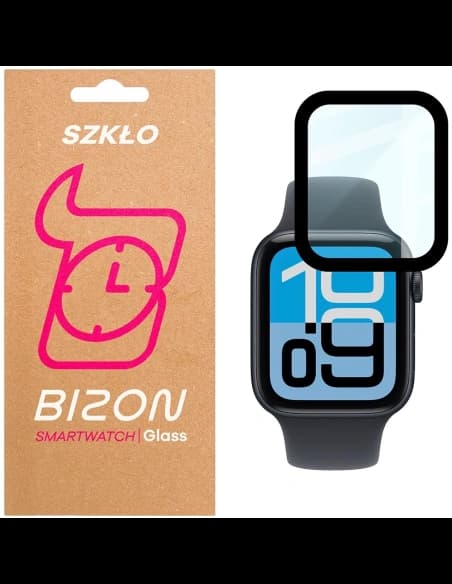 Szkło hybrydowe Bizon Glass Watch Edge Hybrid dla Apple Watch SE 3 / SE 2 / SE / 6 / 5 / 4 (44 mm) czarne