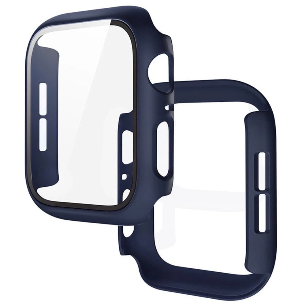 Bizon Case+Glass óra az Apple Watch SE 3 / SE 2 / SE / 6 / 5 / 4 44mm matt tengerészkék színben - 1