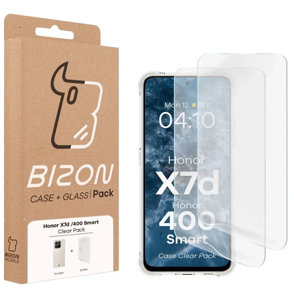 Bizon Case Clear Pack case + 2x screen protector Honor X7d / Honor 400 Smart - 9