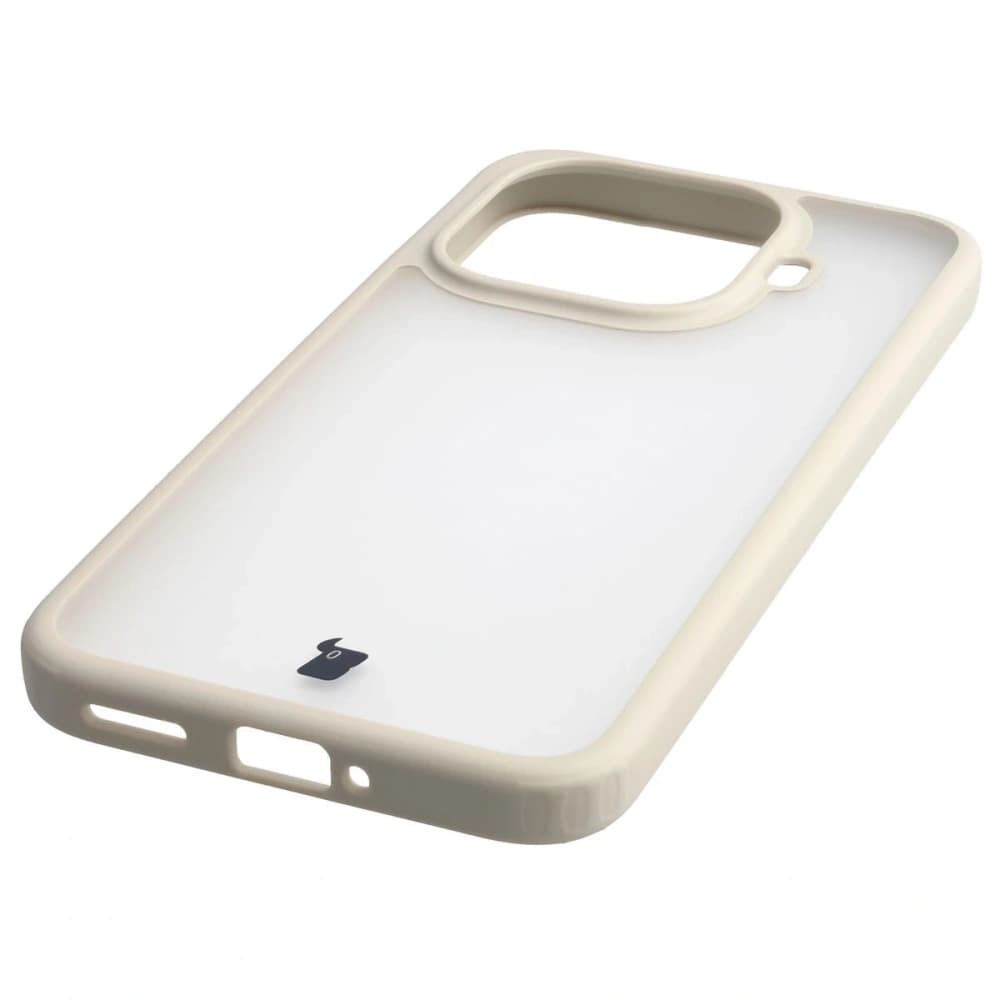 Bizon Case Angelo Xiaomi 15T Pro semi-transparent mit einem beigen Rahmen - 5