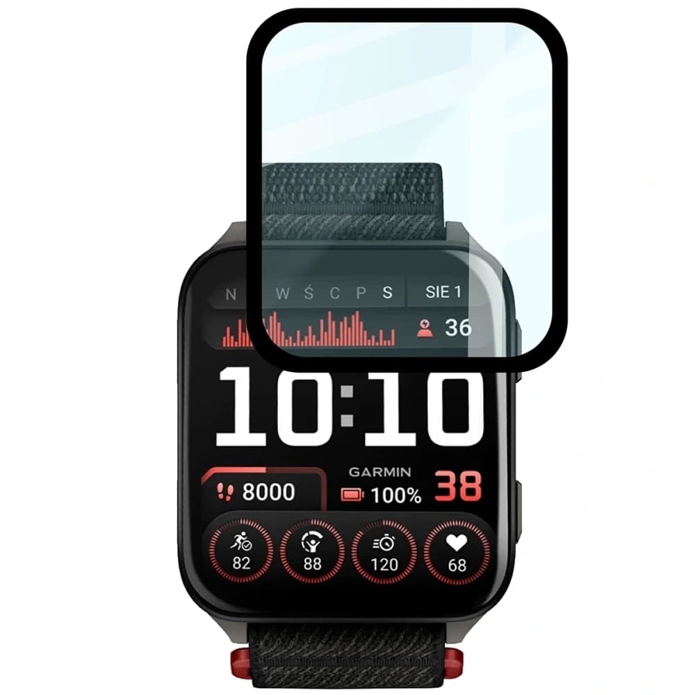 Bizon Glass Watch Edge Hybrid Garmin Venu X1 fekete - 5