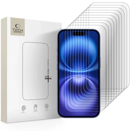 Tech-Protect Bundle Glass Apple iPhone 15 / 15 Pro / 16 Átlátszó [10 CSOMAG]