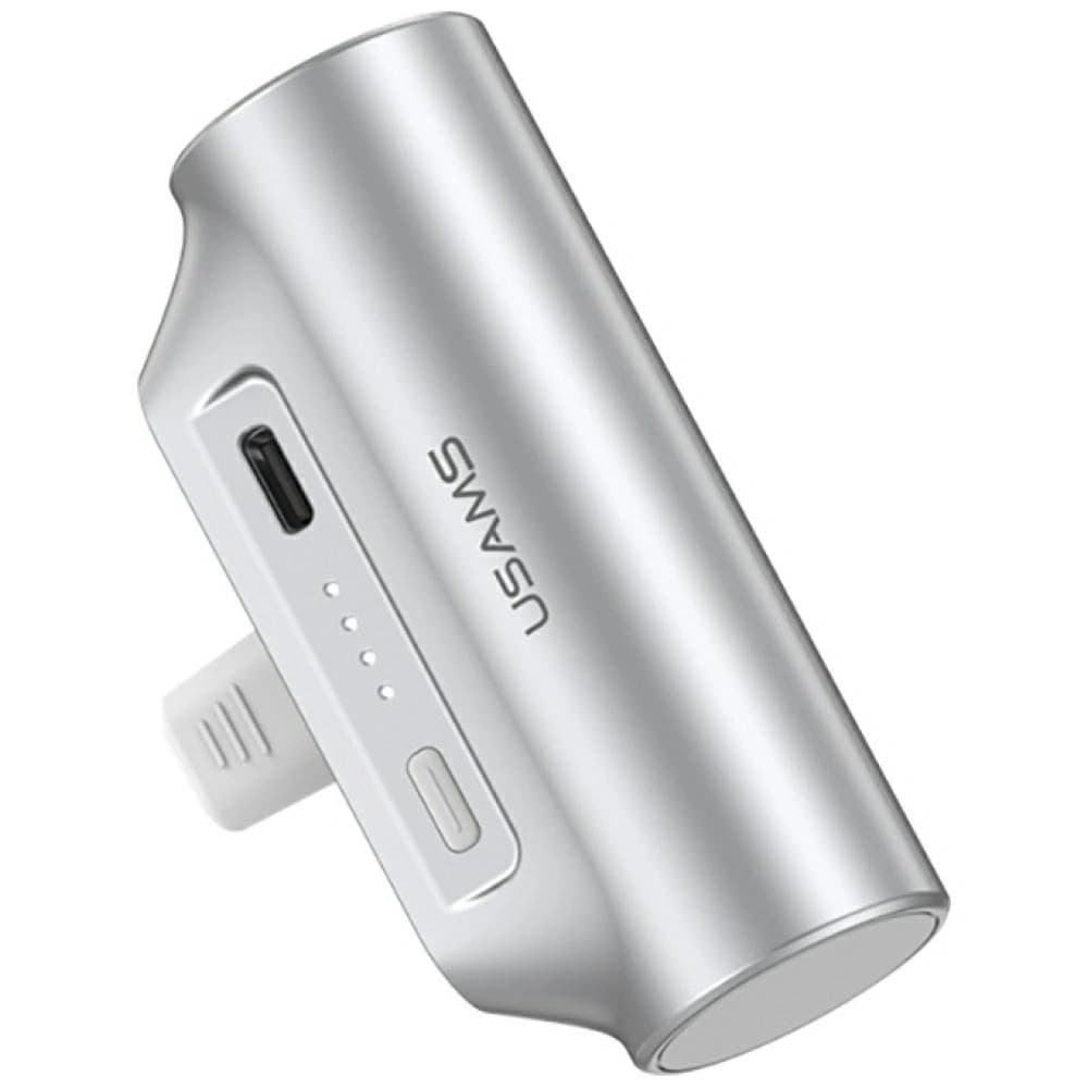 USAMS PB79 Mini Tail Plug Portable Powerbank 3000mAh USB-C silver - 1