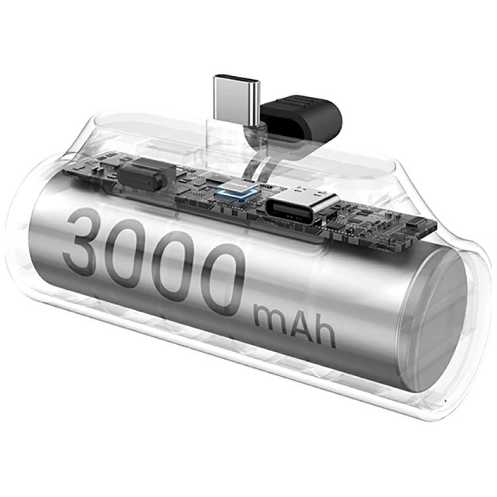 USAMS PB79 Mini Tail Plug Portable Powerbank 3000mAh USB-C silver - 3