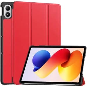 Etui z klapką Bizon Case Tab Croc do Xiaomi Redmi Pad 2 Pro czerwone