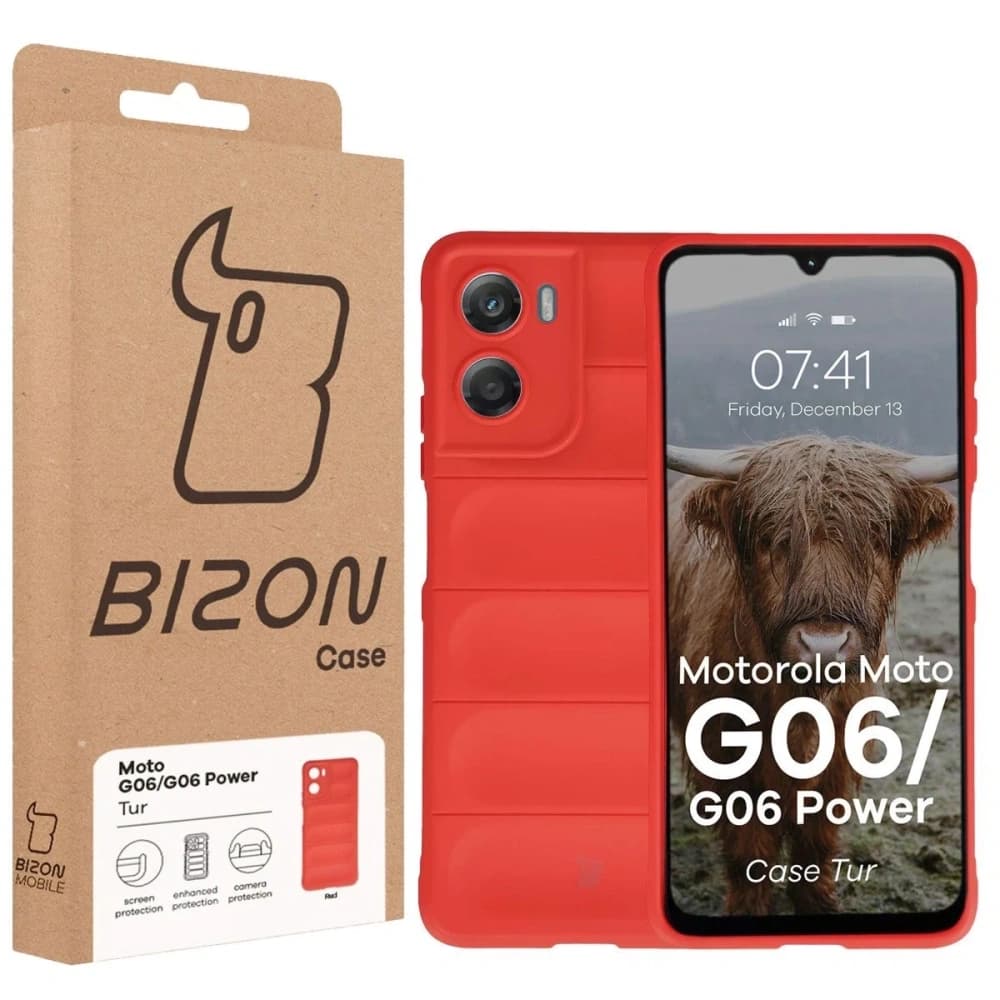 Etui dur Bizon Case Tur pentru Motorola Moto G06 4G / G06 Power 4 roșu - 8