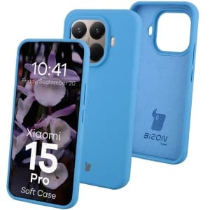 Silikon Etui Bizon Soft Case für Xiaomi 15T Pro blau