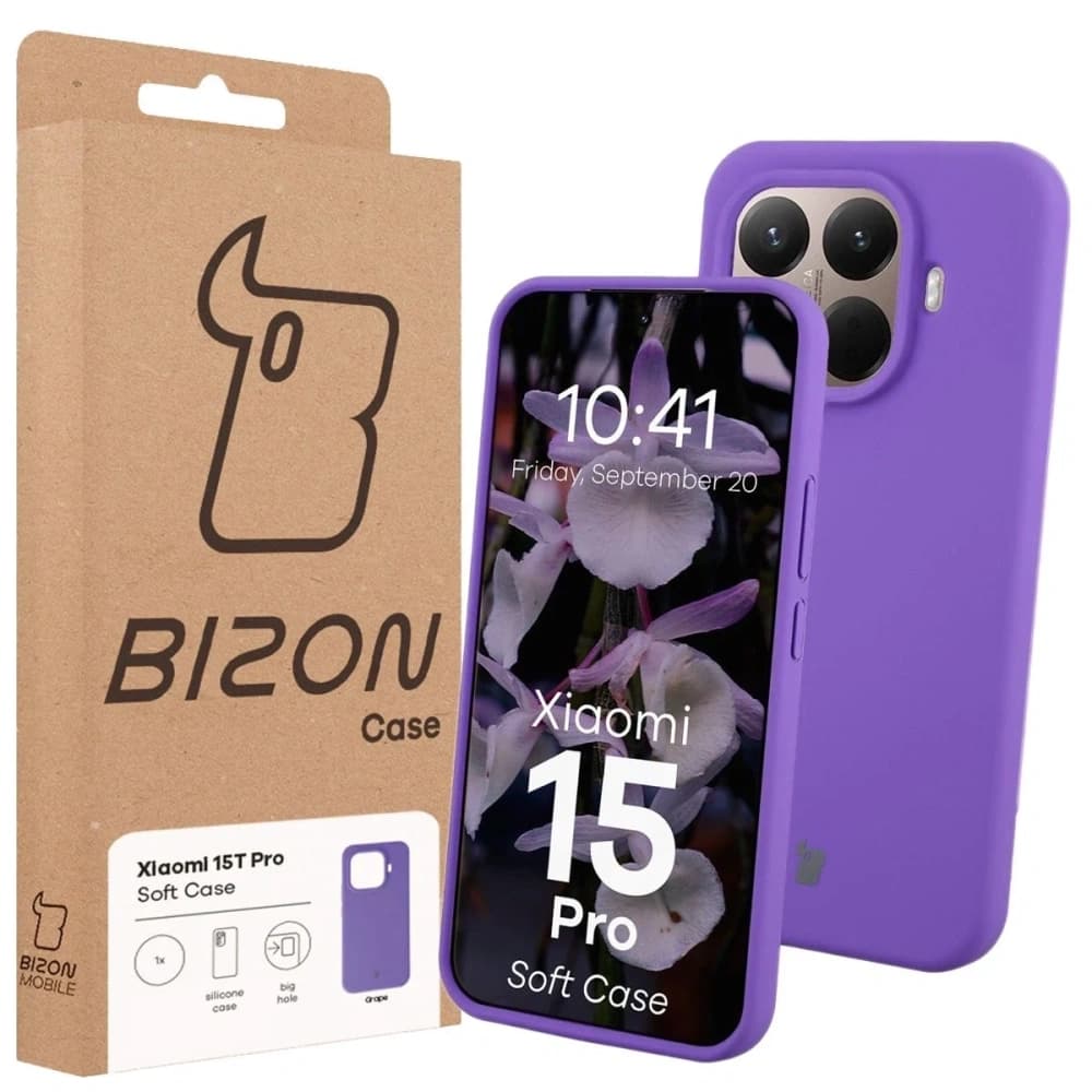 Szilikon tok Bizon Soft Case Xiaomi 15T Pro-hoz lila - 7