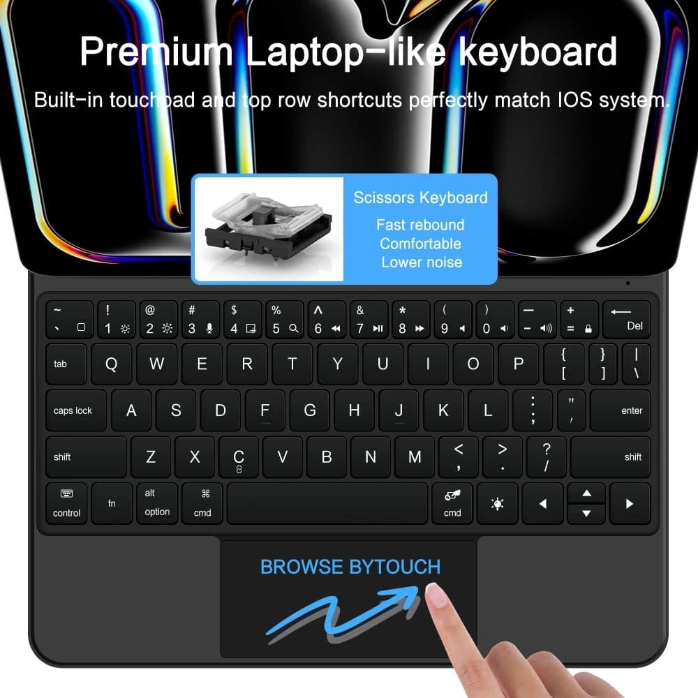 Tech-Protect SmartCase mágneses + billentyűzet Apple iPad Pro 13” 2024/2025 fekete - 6