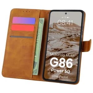 Bizon Case Tasche Motorola Moto G86 Power 5G braun