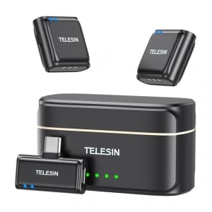 TELESIN Wireless lavalier microphone + power bank for USB-C phones