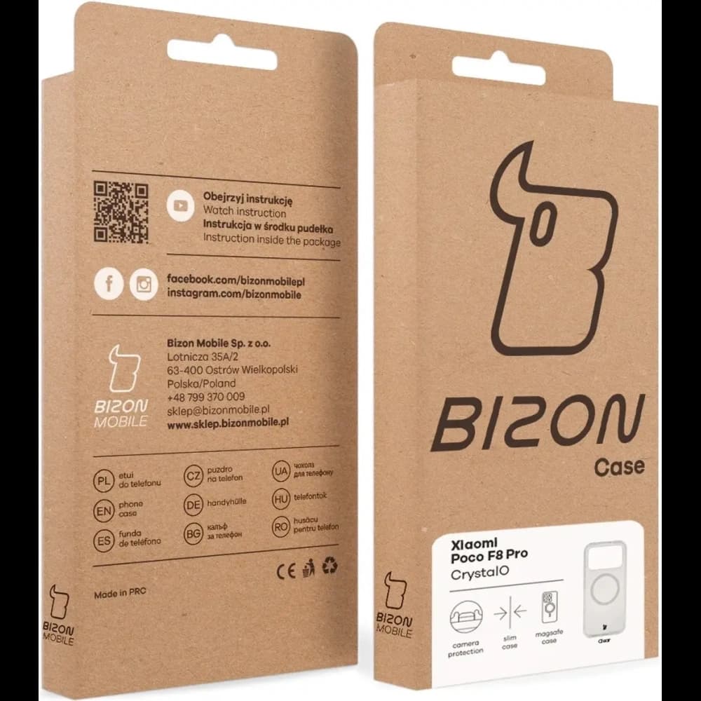 Etui z pierścieniem magnetycznym Bizon Case CrystalO do Xiaomi POCO F8 Pro przezroczyste - 8