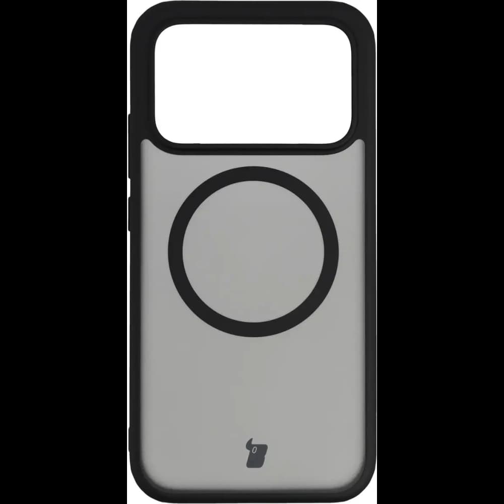 Etui z pierścieniem magnetycznym Bizon Case MatteO do Xiaomi POCO F8 Pro przydymione-czarne - 2