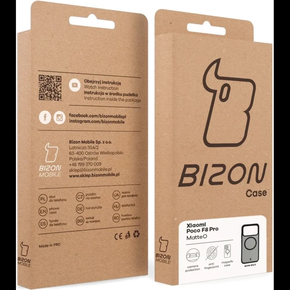 Etui z pierścieniem magnetycznym Bizon Case MatteO do Xiaomi POCO F8 Pro przydymione-czarne - 8