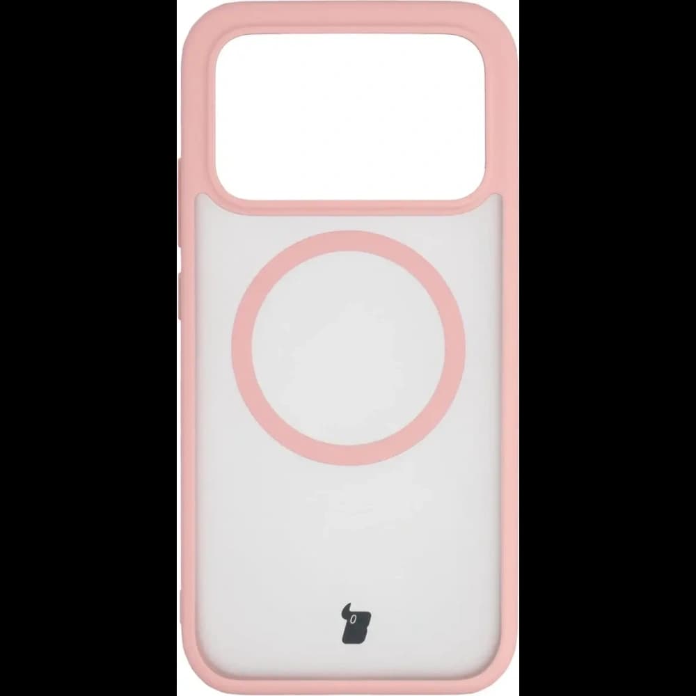 Etui z pierścieniem magnetycznym Bizon Case MatteO do Xiaomi POCO F8 Pro przydymione-jasnoróżowe - 2