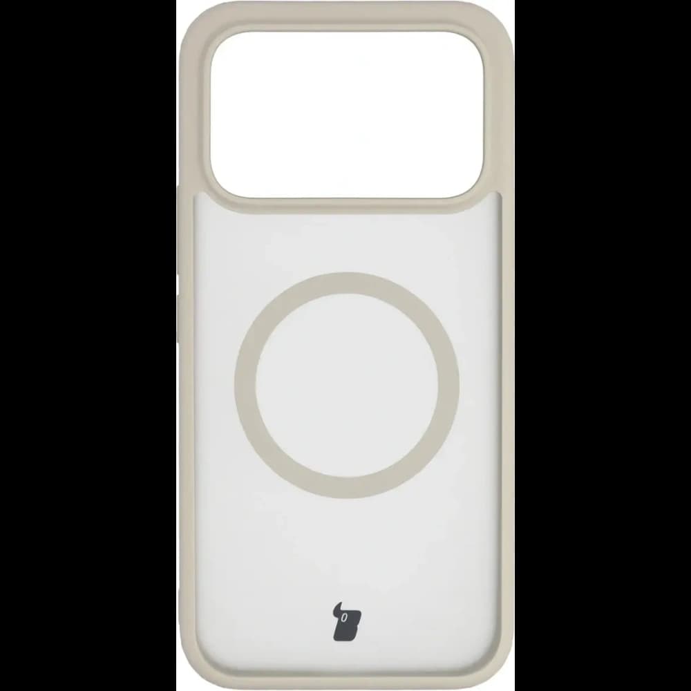 Etui z pierścieniem magnetycznym Bizon Case MatteO do Xiaomi POCO F8 Ultra przydymione-beżowe - 2