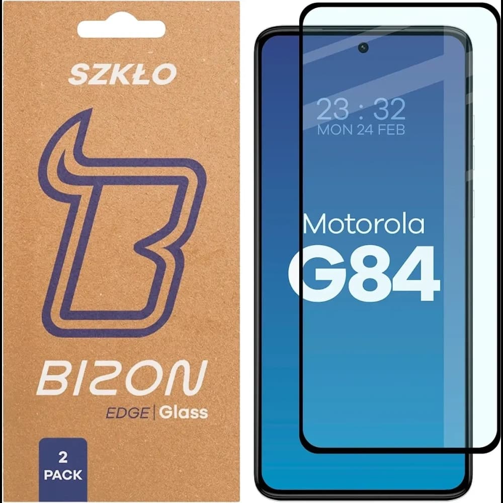 Bizon Glass Edge Duo Motorola Moto G84 5G schwarzer Rahmen [2 PACK]
 - 1