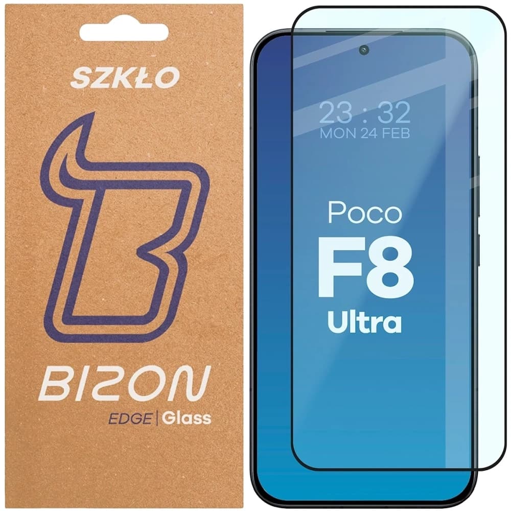 Szkło hartowane Bizon Glass Edge 2 do Xiaomi POCO F8 Ultra czarna ramka - 1