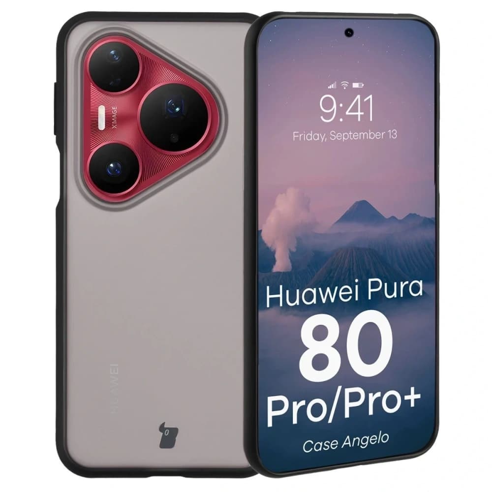 Bizon Case Angelo Huawei Pura 80 Pro / Pro Plus füstös fekete kerettel
 - 1