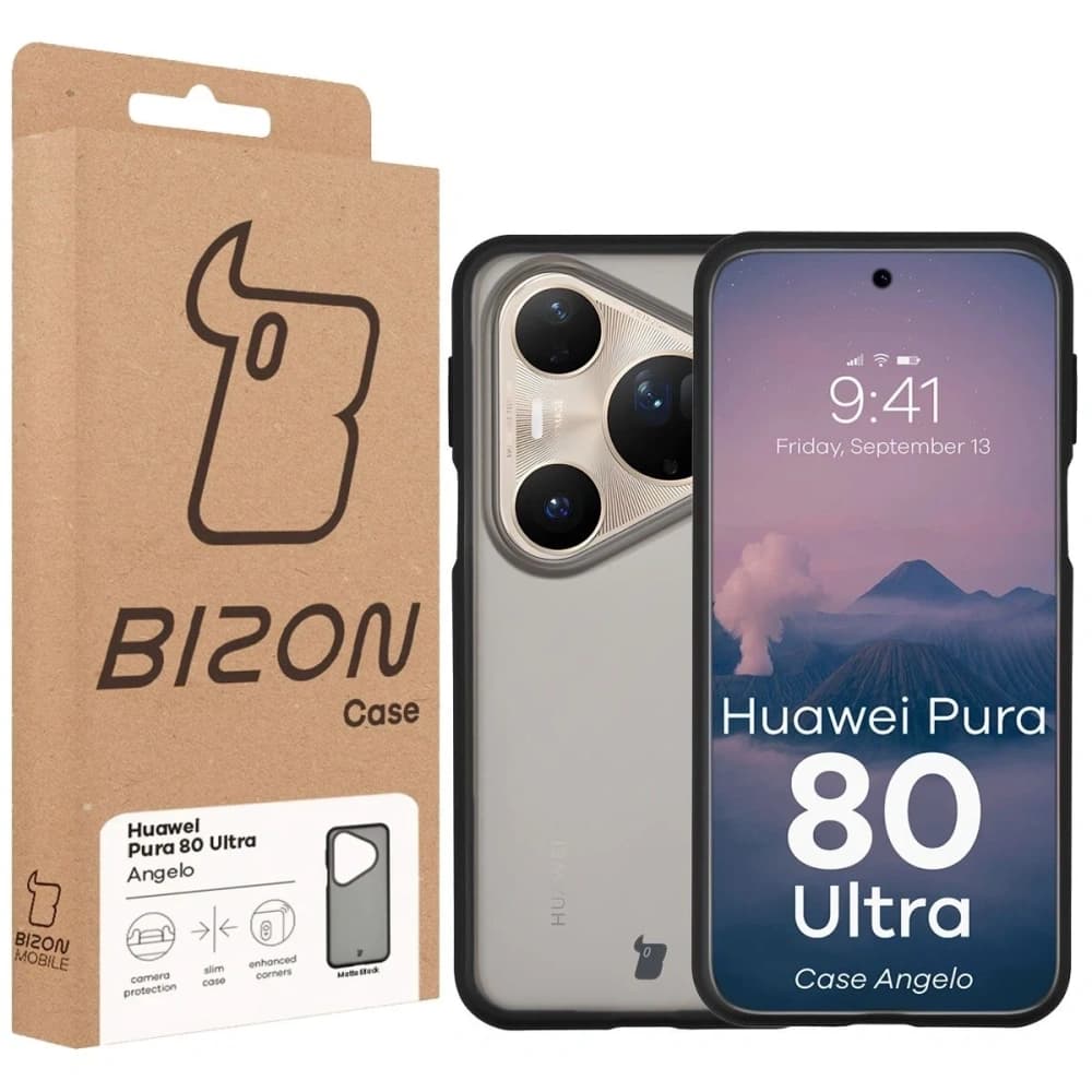 Bizon Case Angelo Huawei Pura 80 Ultra fumuriu cu un cadru negru
 - 6
