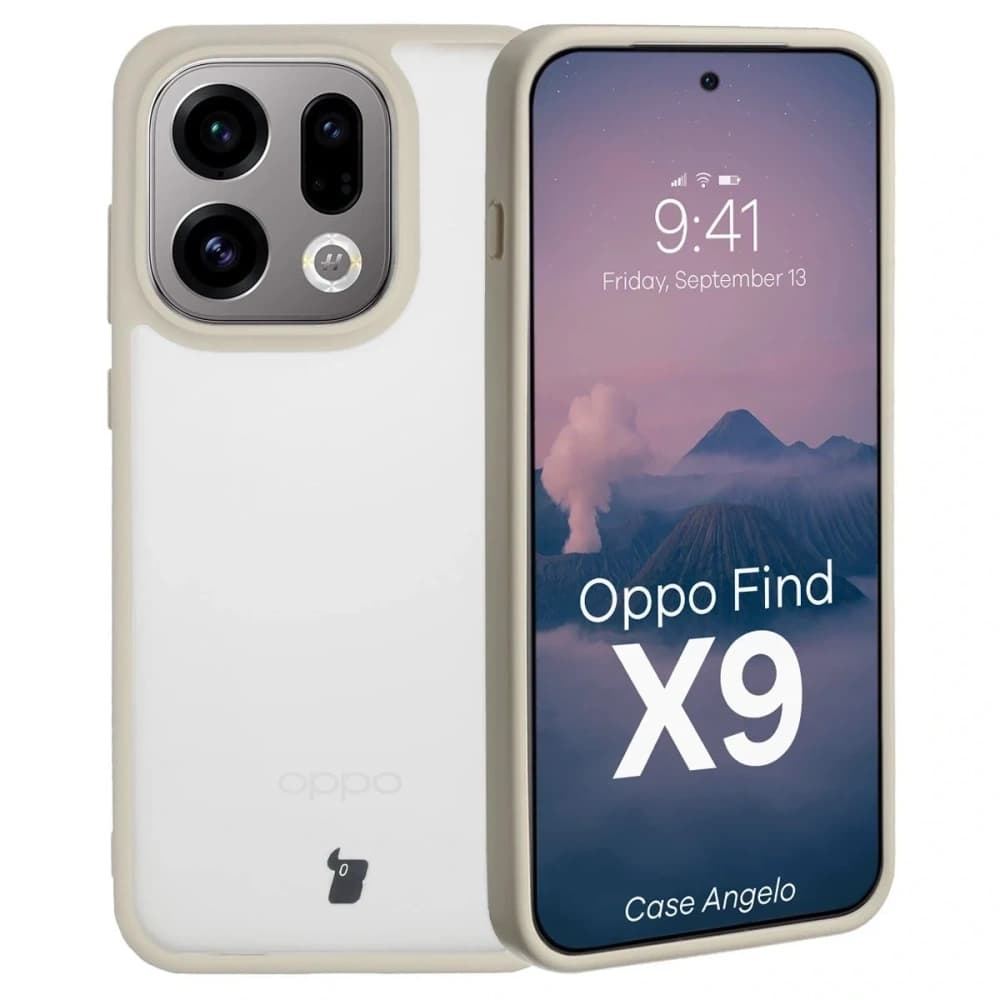 Bizon Case Angelo Oppo Find X9 semi-transparent with a beige frame - 1