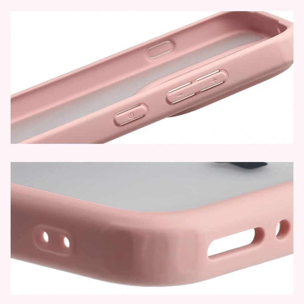 Etui Bizon Case Angelo do Oppo Find X9 półprzezroczyste z jasnoróżową ramką - 4